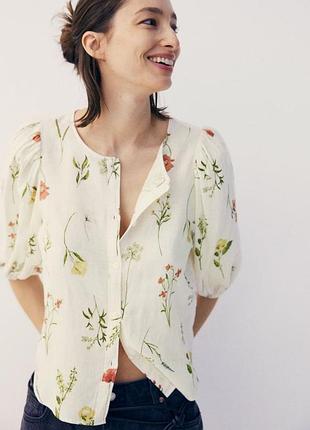 Сорочка лляна блуза h&m жіноча м