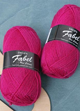 Носочная пряжа drops fabel - uni print, 109 dark pink