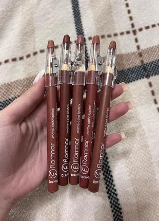Олівці для губ flormar, 5 шт