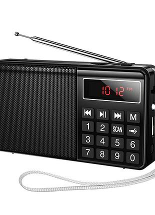 Портативное радио hoco hi50 bluetooth 5.3 fm am с динамиком 5 вт аккумулятор 1200 мач черное