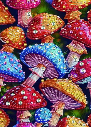 Алмазная мозаика «цветные мухоморы» bh015 25x25