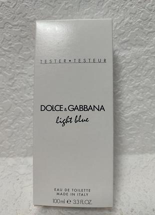 Женская туалетная вода dolce &amp; gabbana light blue объемом 100 мл в демонстрационном формате «тестер»