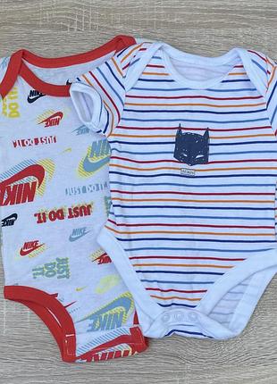Боді, нові, ціна за 2 штуки, george i nike, 3-6 місяців