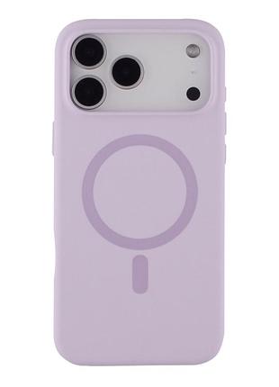 Чехол силиконовый glow case с magsafe для iphone 17 pro max с микрофиброй внутри светло-пурпурный