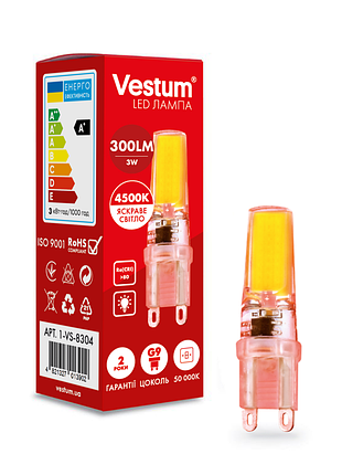 Світлодіодна лампа vestum g9 3w 4500k 220v