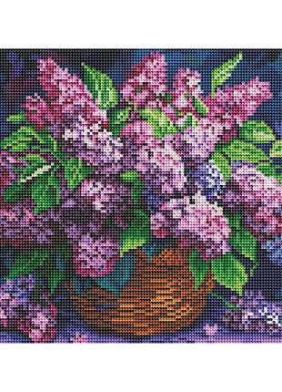 Алмазная мозаика «букет сирени (на чёрном холсте 30x40)» dbs54201 30×40 см
