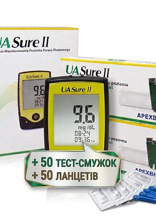 Измеритель мочевой кислоты uasure ii - 50 тест-полосок + 50 ланцет (новый)