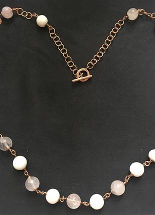 Итальянский люкс: колье-сотуар sovrani (italy) / оттенок rose gold, натуральные камни