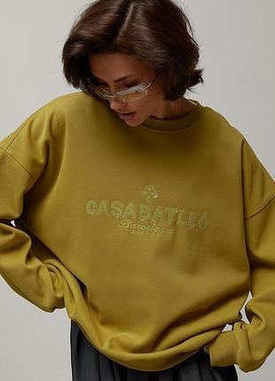 Женский утепленный свитшот oversize с начесом мод 503791