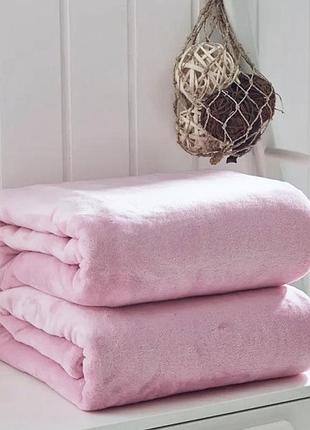 Двусторонний розовый плюшевый плед-одеяло i love pink