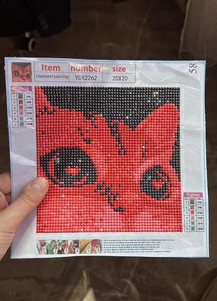 Картина котик алмазною мозаїкою