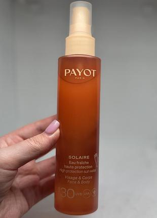 Payot solaire high protection sun water spf 30 — протисонцевий спрей для обличчя та тіла, 150 мл.