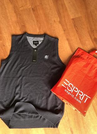 Из германии: жилет от esprit.немецкое качество! !натур котон-трикотаж;(растягивается).серьёзная классика!солидно!на любой возраст.унисекс.по ценнику!