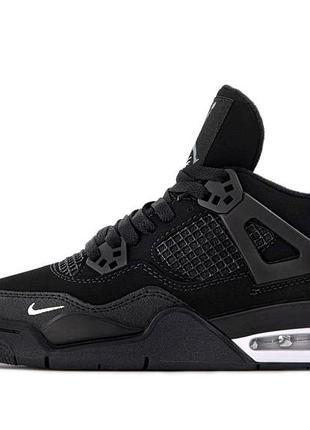 Кроссовки nike air jordan 4 retro brick by brick black white мужские женские 36