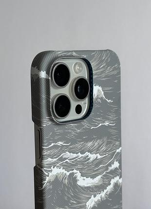 Преміум чохол apple iphone 15 pro max з принтом «морська хвиля»