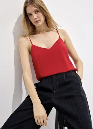 Шифоновий червоний топ майка topshop