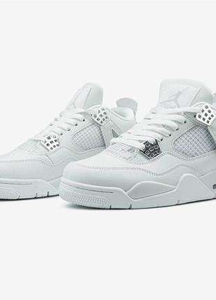 Білі високі баскетбольні кросівки аір джордан air jordan 4 retro розмір 40