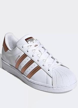 Білі бронзові кросівки адідас суперстар adidas superstar розмір 39.5