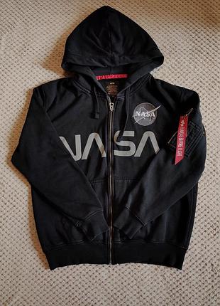 Оригинальное мужское зип худи alpha industries nasa