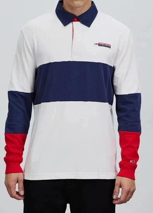 Стильний лонгслів-регбійка tommy jeans (tommy hilfiger) в хорошому стані!