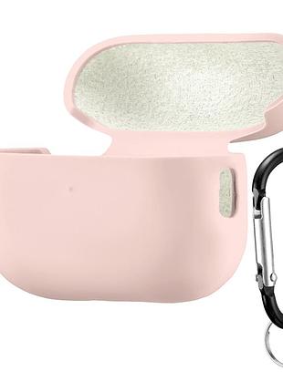 Чохол силіконовий із мікрофіброю для airpods pro 3 захист від ударів рожевий пісок