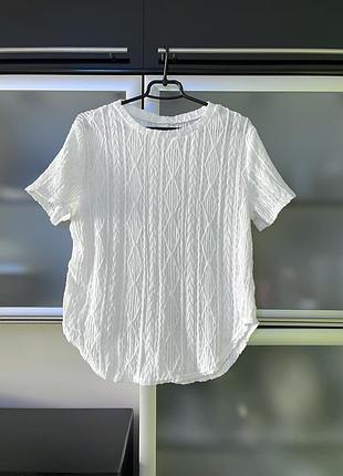 Shein жіноча, нова, білосніжна блузка, кофточка з цікавою спиною, з красивим прінтом
