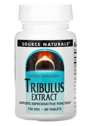 Экстракт трибулуса, 750 мг, source naturals, 60 таблеток