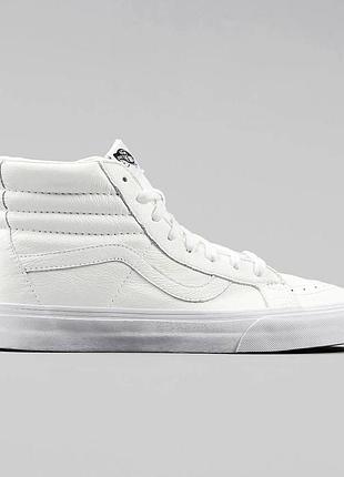 Високі кеди vans sk8-hi reissue premium leather 37 (23.5см) білі