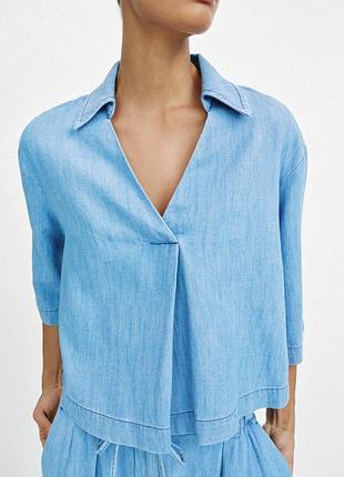 Свободная блуза с v-образным вырезом от zara