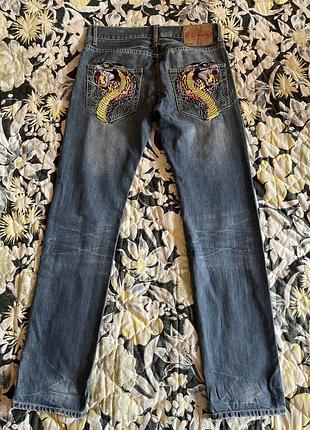 Ed hardy men’s snake / snakes jeans — lot 2009