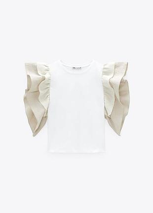 Zara топ з рюшами р.м