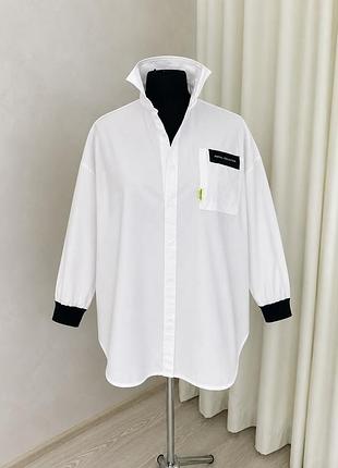 Біла сорочка oversize з італії | l–2xl