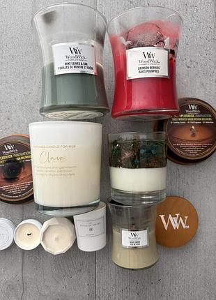 Лот свічок: woodwick, rituals, clair