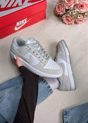Кроссовки nike sb dunk low grey white