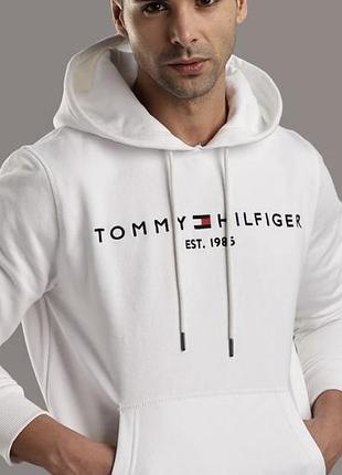 Чоловіче оригінальне біле худі tommy hilfiger, бавовна, розмір xl