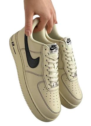 Женские кроссовки nike air force 1 low w beige black