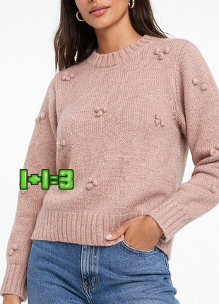 💝1+1=3 теплий ніжно-рожевий жіночий светр tu, розмір 44 — 46