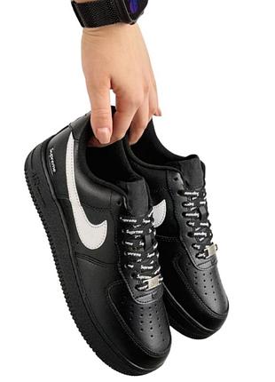 Жіночі кросівки nike air force 1 low w supreme black white