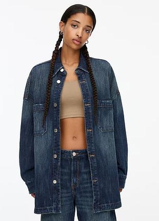 Джинсова куртка оверсайз pull&amp;bear - s-m, m-l