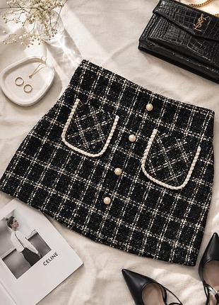 Юбка с шортиками из твида