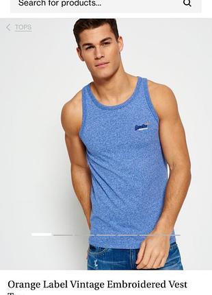 Майка superdry oranger label vintage embroidered vest top