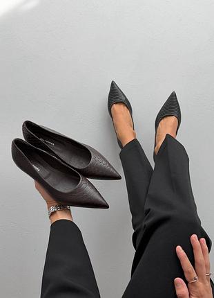 Фактурні туфлі ™️ olli shoes, натуральна шкіра рептилія