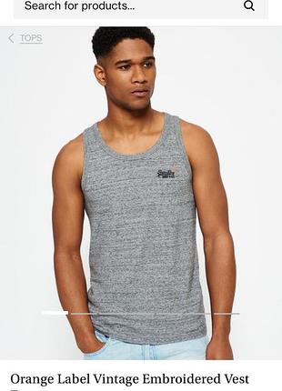 Майка superdry oranger label vintage embroidered vest top