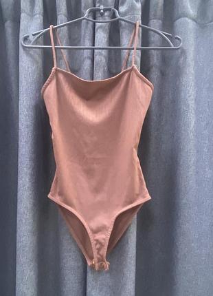 Боді на бретелях в рубчик primark xs