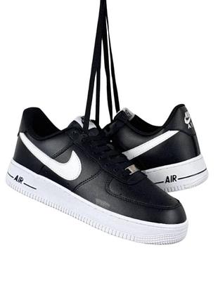 Чоловічі кросівки nike air force 1 low black on white