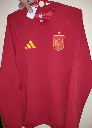 Новая сток оригинал мужская футбольная спортивная кофта реглан adidas spain 2026 tiro travel crew.л