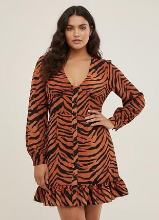 Новое тигровое платье, платье большого размера от asos, батал.