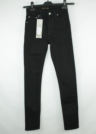 Брендові джинси скіні nudie jeans high kai black black skinny jeans