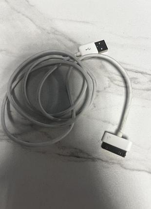 Білий кабель apple 30-pin to usb,