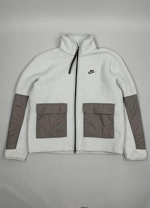 Чоловіча шерпа, кофта nike essentials sherpa fleece full zip jacket dv8182 розмір - м/л